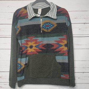 7th Ray Aztec Print 1/4 Zip Sweatshirt